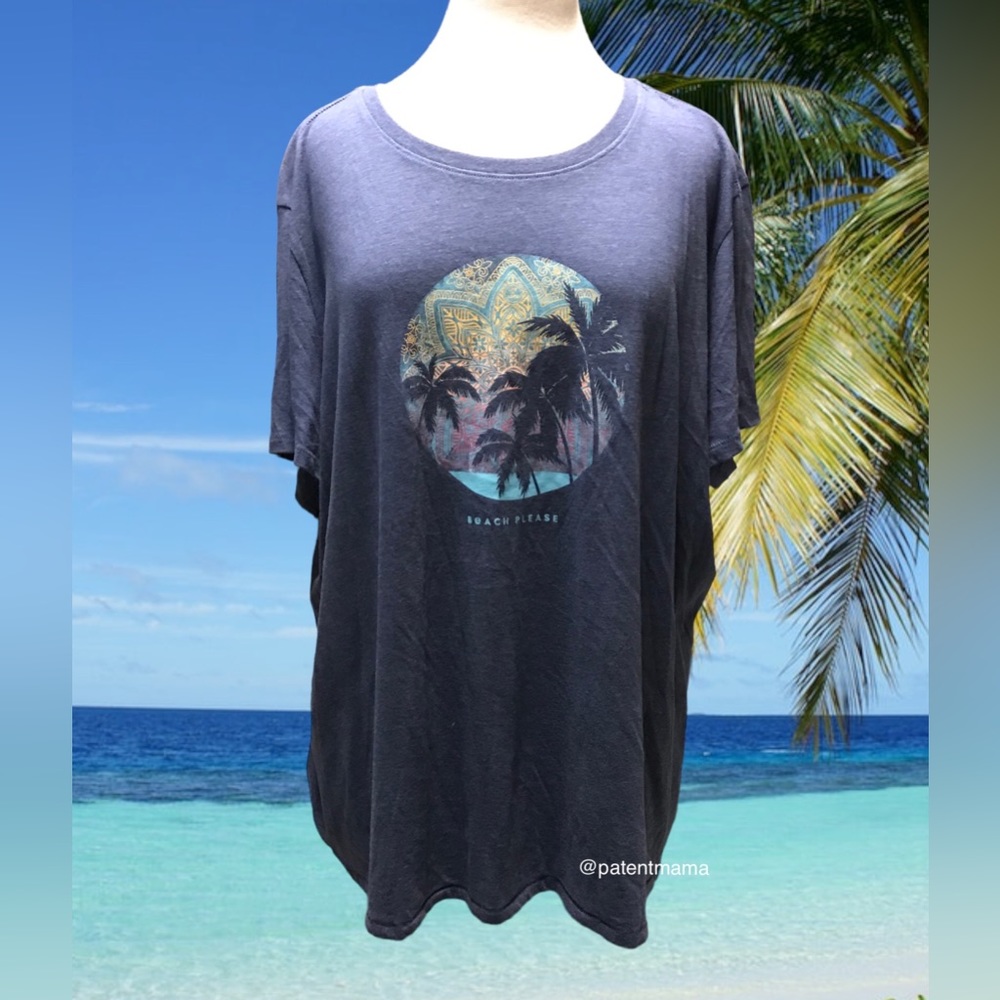 LIFE IS GOOD TROPICAL BEACH CRUSHER WOMENS TEE SHIRT PLUS SIZE XXXL